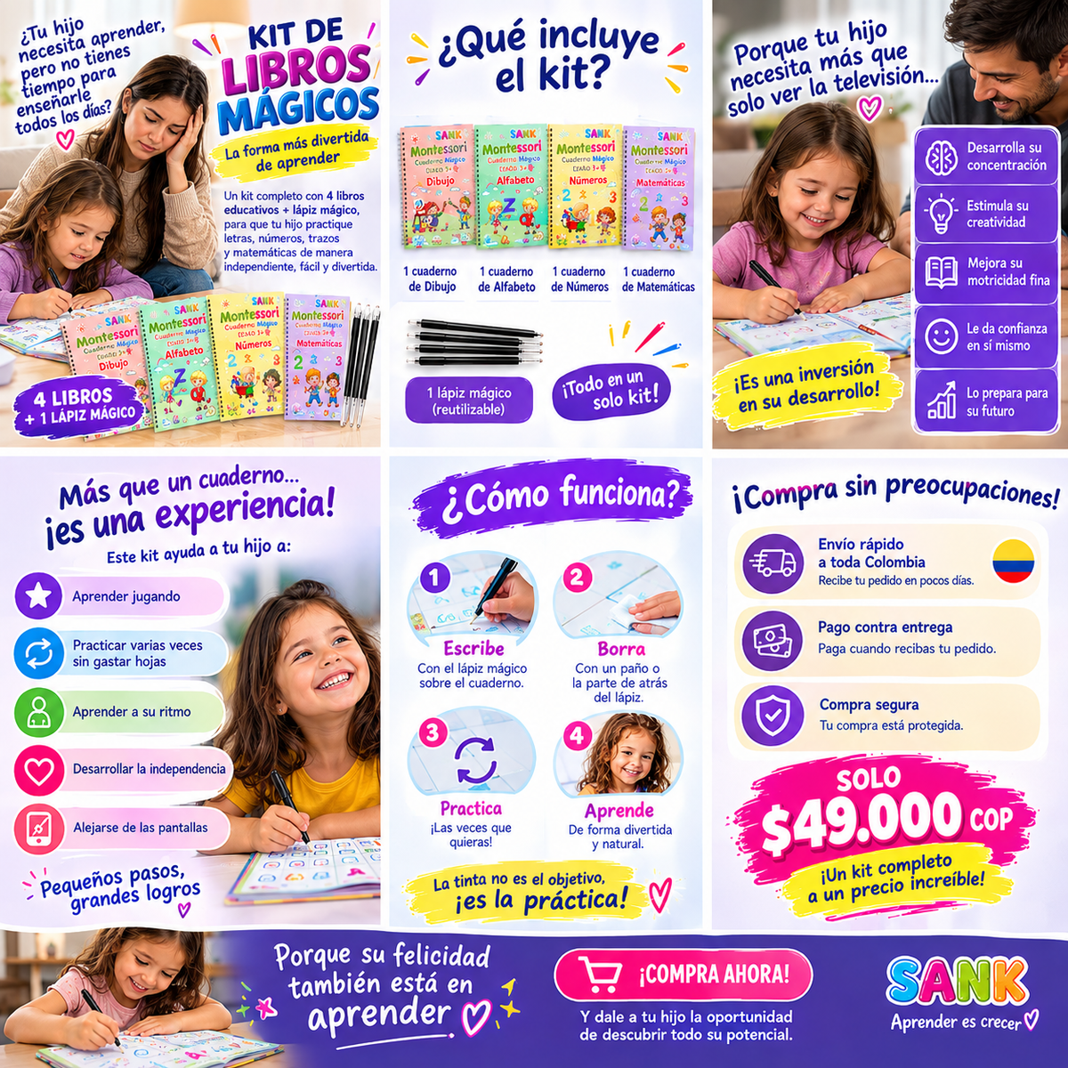 KIT 4 LIBROS CALIGRAFIA PROMOCION