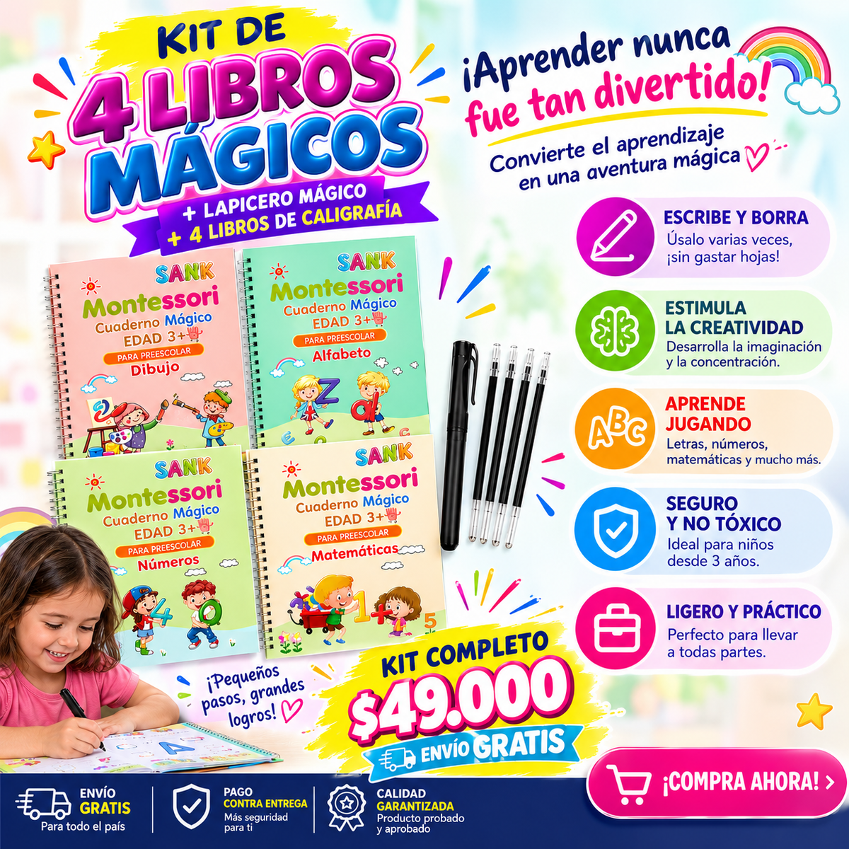 KIT 4 LIBROS CALIGRAFIA PROMOCION