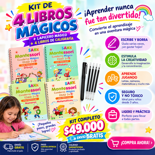 KIT 4 LIBROS CALIGRAFIA PROMOCION